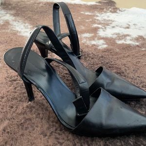 Alexander Wang black leather Lovisa heels 38.5/8
